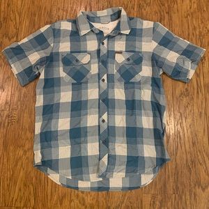 Orvis Mens UPF 30 Tech Plaid Button Down Short Sleeve Shirt